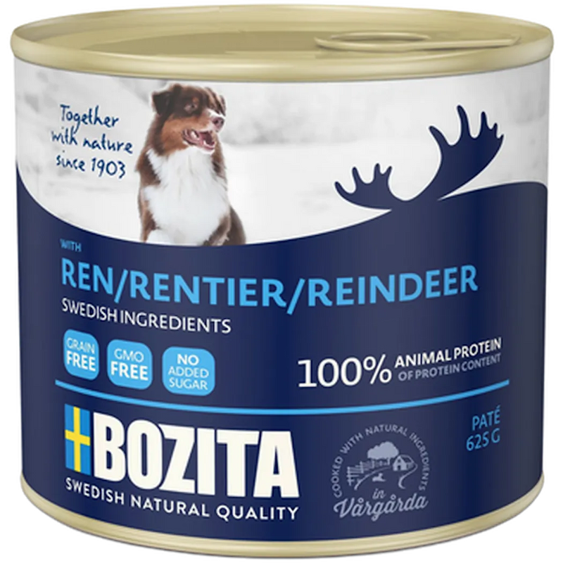 Paté Våtfoder För Hund Med Ren 625g
