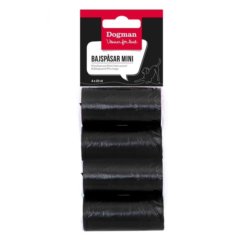 Bajspåsar Mini Svarta 4x20p