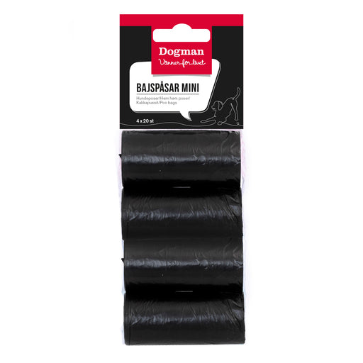 Bajspåsar Mini Svarta 4x20p