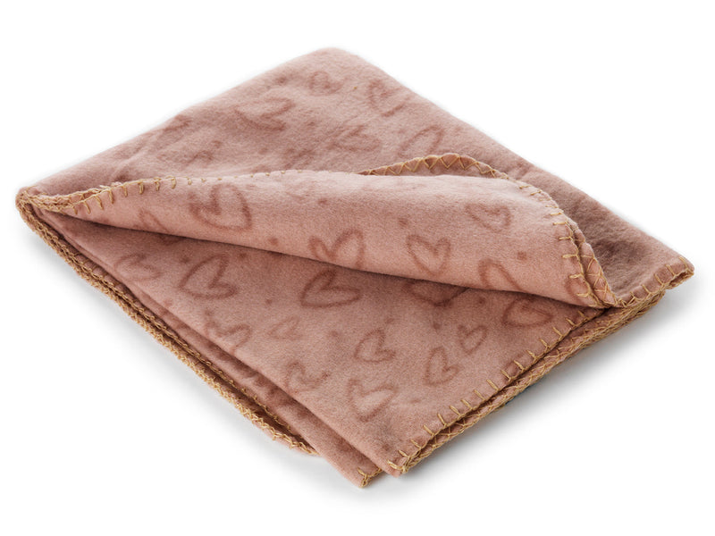 Fleecefilt Heart Rosa 100x70cm