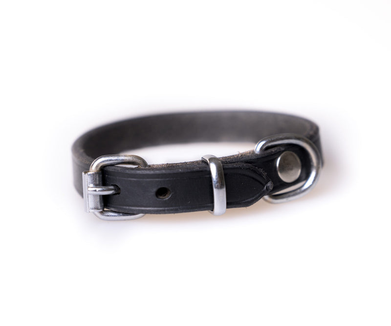 Active Canis Leather Collar, 1,8×55 cm Black