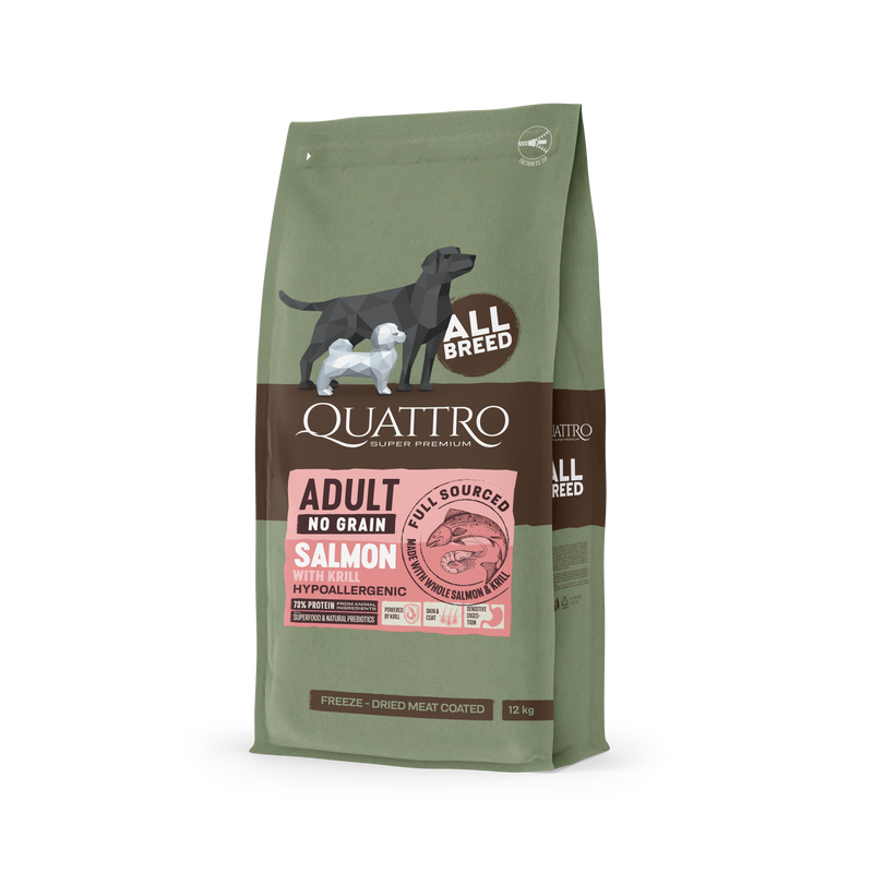 Quattro No Grain All Breed Salmon & Krill 12kg