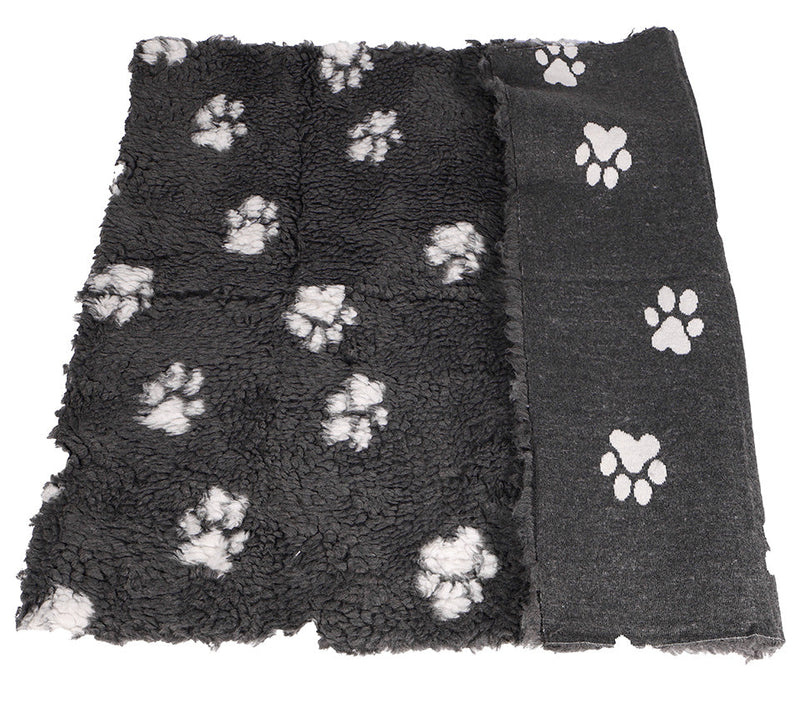 Active Canis Vetbed 75x100cm, Medium grey with paws